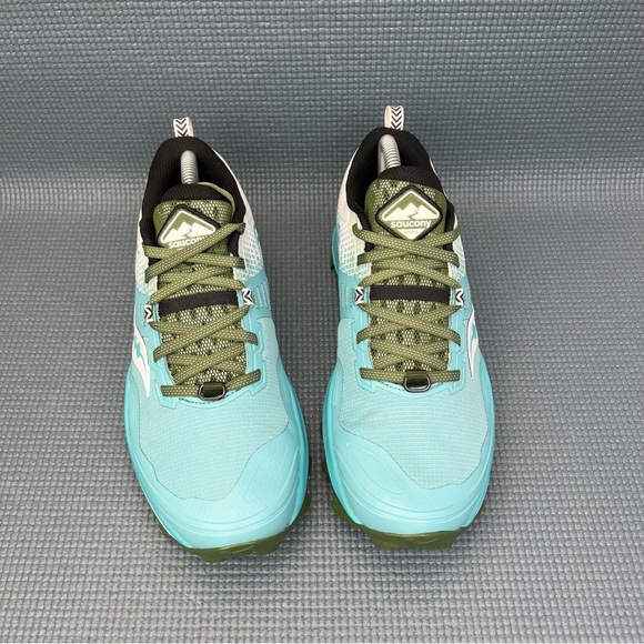 Saucony Peregrine 10 Trail Running Shoe Womens Size 10 S10568-25 Blue Green - Picture 3 of 9